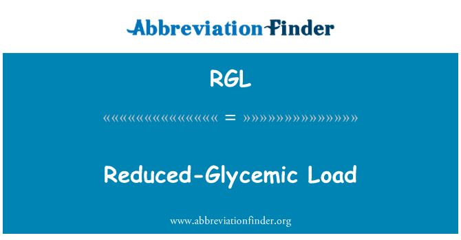 RGL: Glycemic lleihau llwyth