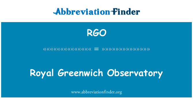 RGO: Royal Greenwich Observatory