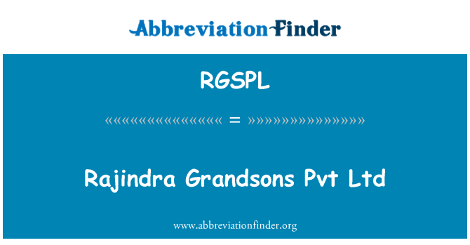 RGSPL: Rajindra внуки Pvt Ltd