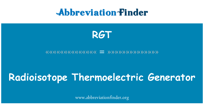 RGT: Radyoizotop termoelektrik jeneratör