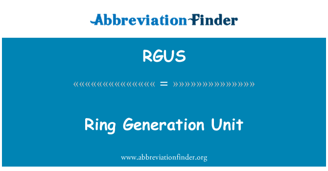 RGUS: Ring generacije enota