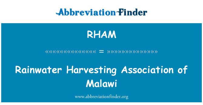 RHAM: Rainwater Harvesting Association of Malawi