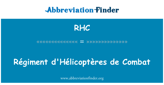 RHC: Régiment d'Hélicoptères de memerangi