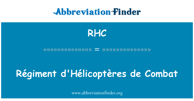 RHC: Afael â de Régiment d'Hélicoptères