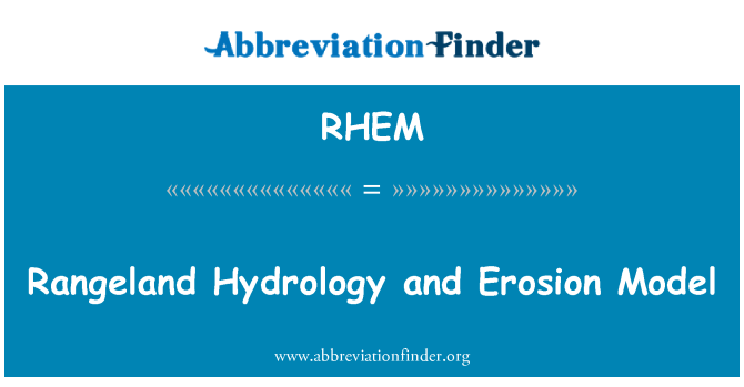 RHEM: Hydrologie pastvin a eroze Model