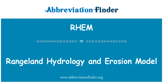 RHEM: Rangeland Hydrology and Erosion Model