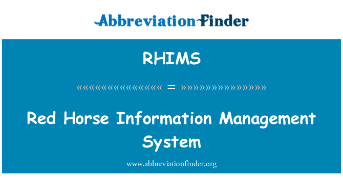 RHIMS: سرخ گھوڑا معلومات کے انتظام کے نظام