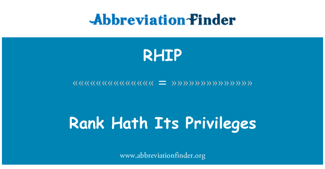 RHIP: Ran Cru privilèj li