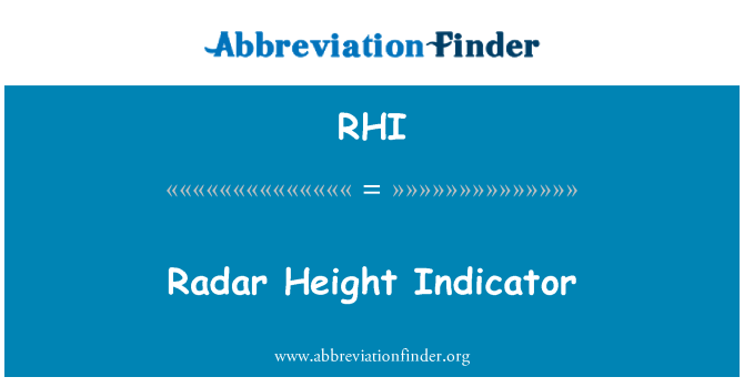 RHI: Radar yükseklik göstergesi