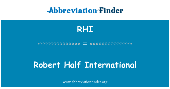 定義 Rhi ロバート ハーフ国際 Robert Half International