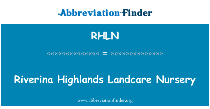 RHLN: Tierras altas de Riverina Landcare vivero