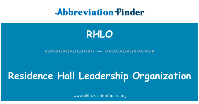 RHLO: Residence Hall ledelse organisasjon