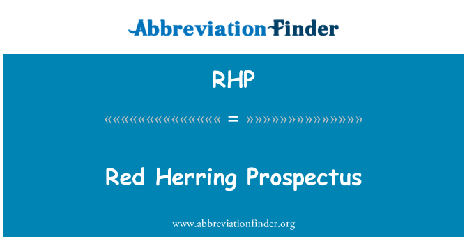 RHP: Red Herring prospekt