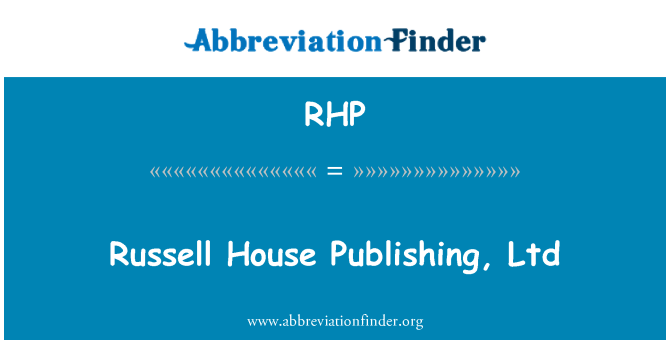 RHP: Russell House Publishing, Ltd