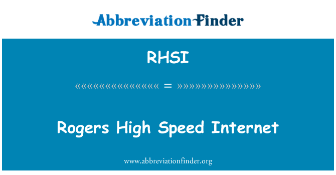 RHSI: Rogers 고속 인터넷