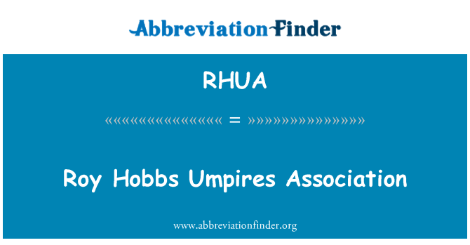 RHUA: Roy Hobbs Derneği hakemler