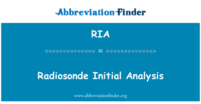 RIA: Analisi iniziale radiosonda