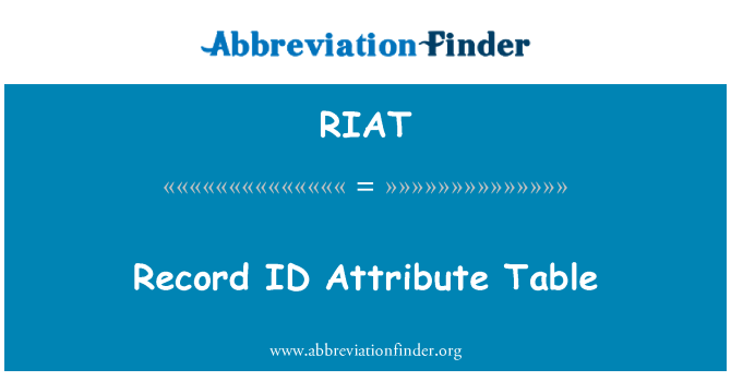 RIAT: Record ID Attribute Table