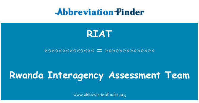 RIAT: Ekip Interagency evalyasyon Rwanda