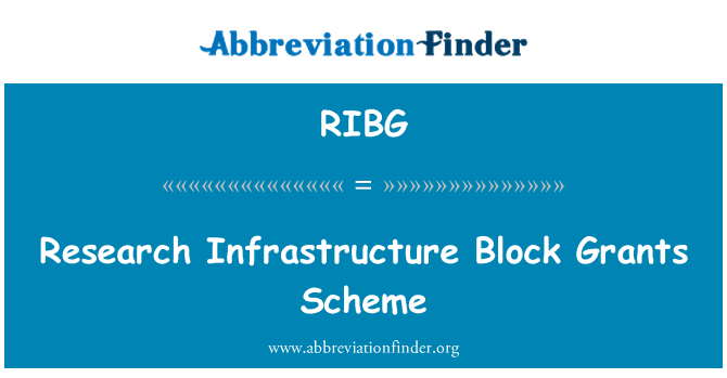 RIBG: Research Infrastructure Block Grants Scheme