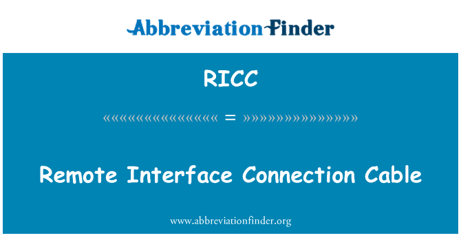 RICC: 원격 인터페이스 연결 케이블