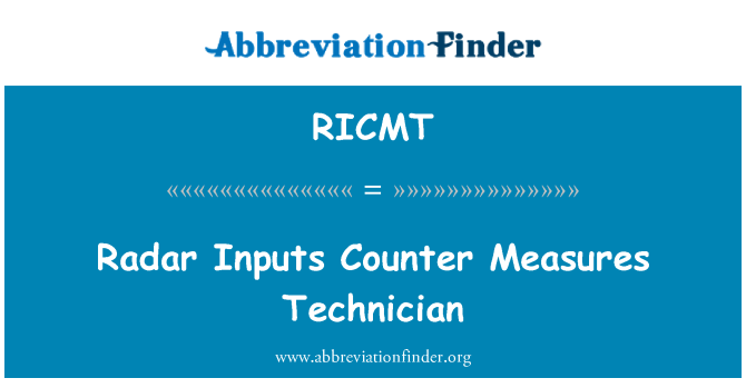 RICMT: Radar Inputs Counter Measures Technician