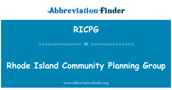 RICPG: Grupy planowania Wspólnoty Rhode Island