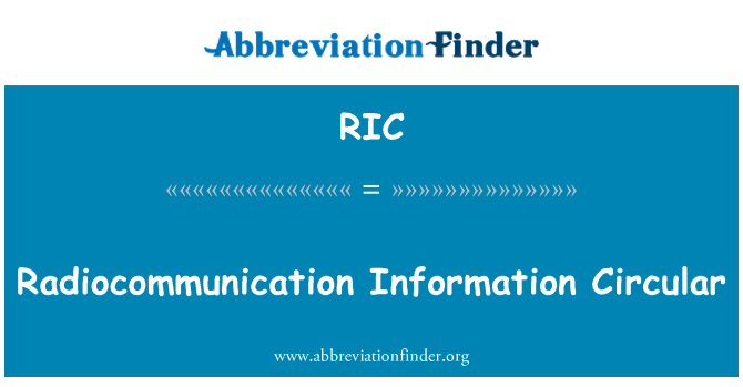 RIC: Kruhové rádiokomunikácii informácie