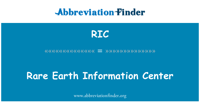 RIC: Rare Earth Information Center