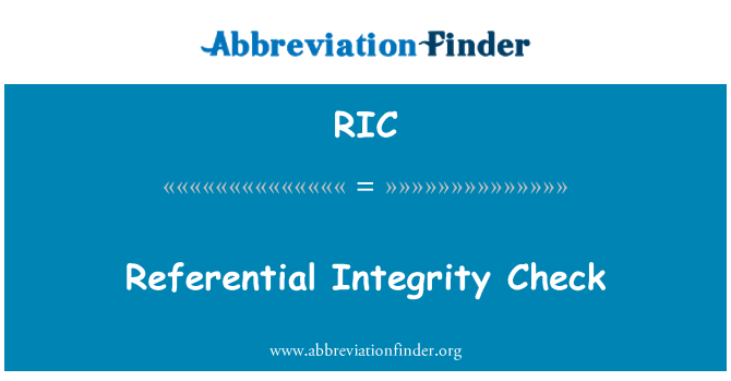 RIC: Referenzielle Integrität zu überprüfen