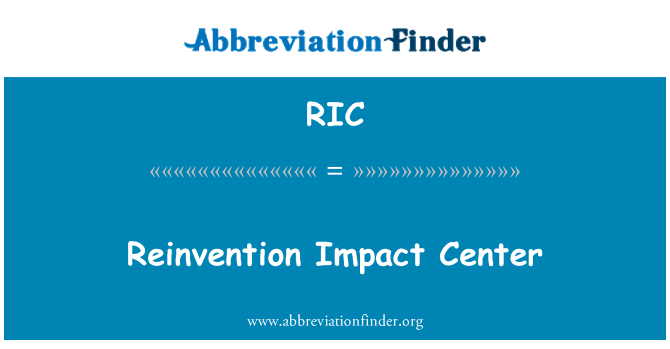 RIC: Reinvention ผลกระทบศูนย์