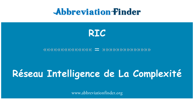 RIC: Réseau inteligence de La Complexité