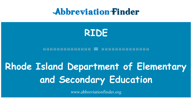 RIDE: Rhode Island Depatman Edikasyon elemantè ak segondè