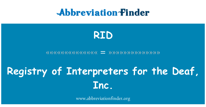 RID: رجیستری از مترجمین ناشنوا، Inc.