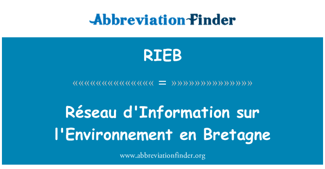 RIEB: شبكة التوثيق سور البيئة en Bretagne