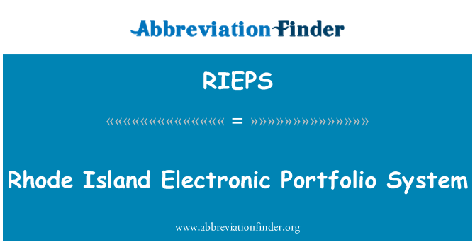 RIEPS: Rhode Island Electronic Portfolio System