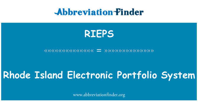 RIEPS: Rhode Island elektronisk Portfolio System