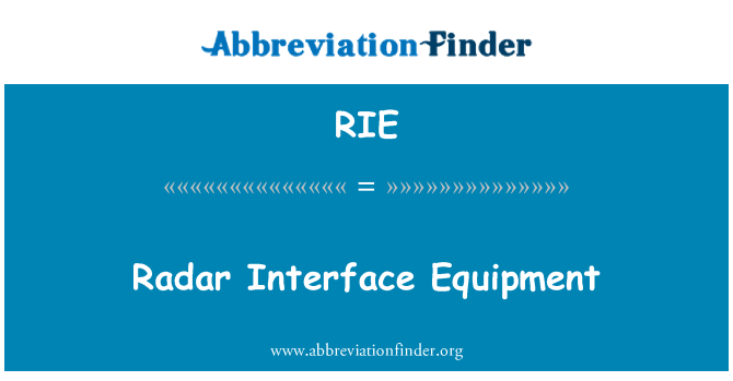 RIE: Radar Interfaceapparatuur