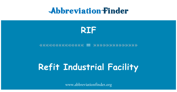 RIF: Refit faċilità industrijali