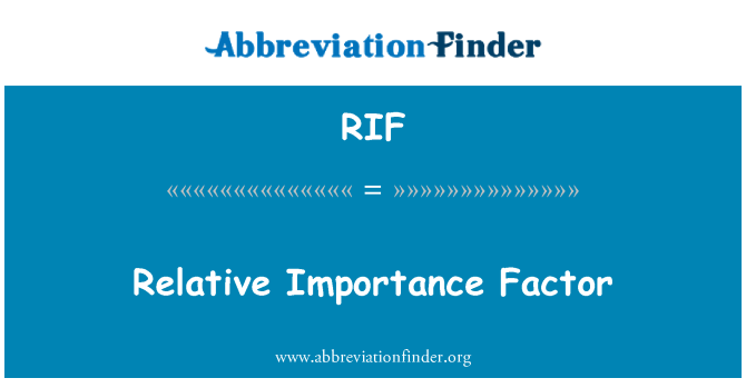 RIF: Relative Bedeutung Faktor