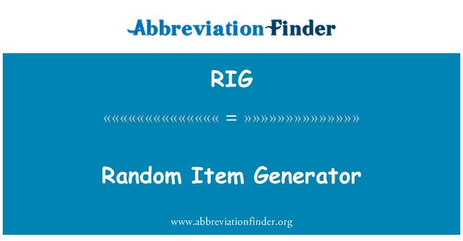 RIG: Tilfældig vare Generator