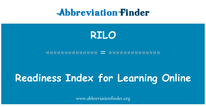 RILO: 準備就緒指數為線上學習
