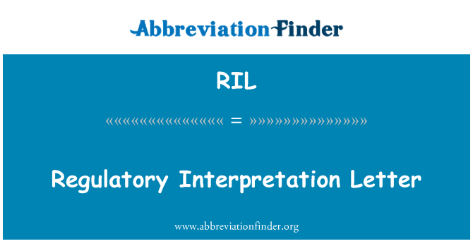 RIL: Scrisoare de interpretare de reglementare