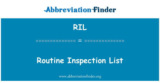 RIL: Lista ta ' rutina ta ' spezzjoni