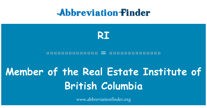 RI: Medlem av Real Estate Institute of British Columbia