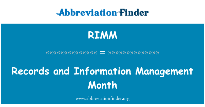RIMM: Record e informazioni gestione mese