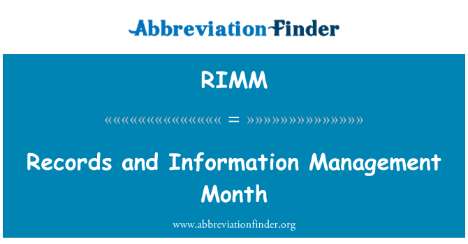 RIMM: Records and Information Management Month