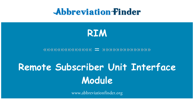RIM: Modulu Interface tal-unità ta ' abbonat remot