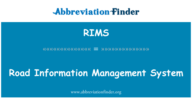 RIMS: سڑک کی معلومات کے انتظام کے نظام