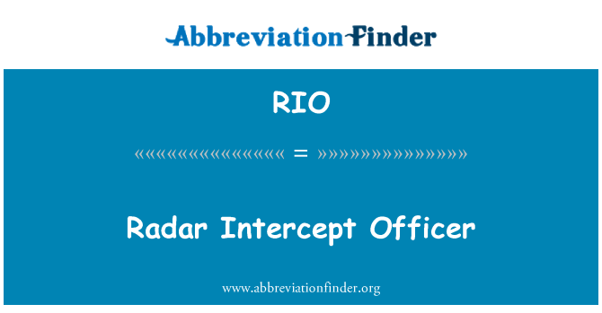 RIO: Radar Intercept Officer